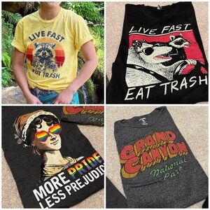 Graphic Shirt Lot (4 tees total) Unisex Fun Humor Shirt Top (small)